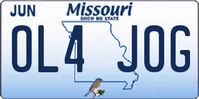 MO license plate OL4J0G