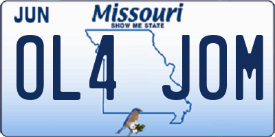 MO license plate OL4J0M