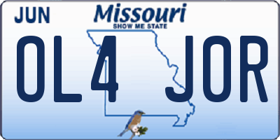 MO license plate OL4J0R