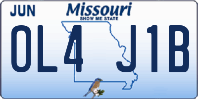 MO license plate OL4J1B