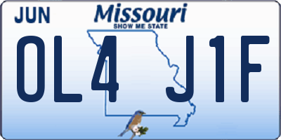 MO license plate OL4J1F