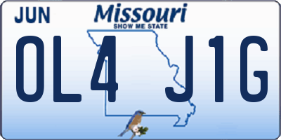 MO license plate OL4J1G