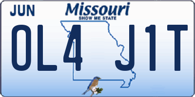 MO license plate OL4J1T