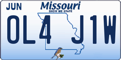 MO license plate OL4J1W