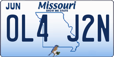 MO license plate OL4J2N