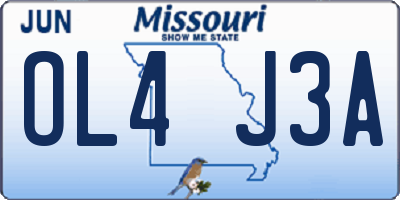 MO license plate OL4J3A