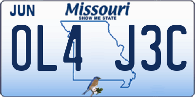 MO license plate OL4J3C