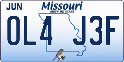 MO license plate OL4J3F