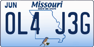 MO license plate OL4J3G