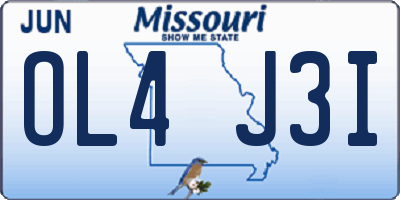 MO license plate OL4J3I