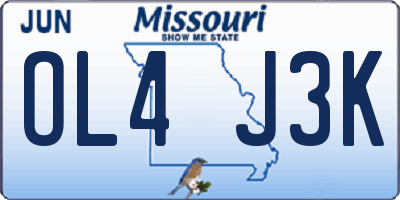 MO license plate OL4J3K