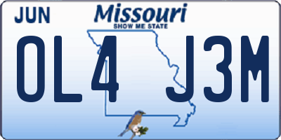 MO license plate OL4J3M