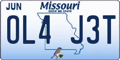 MO license plate OL4J3T