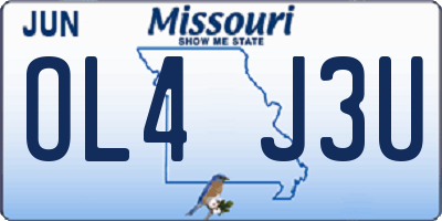 MO license plate OL4J3U