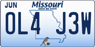 MO license plate OL4J3W