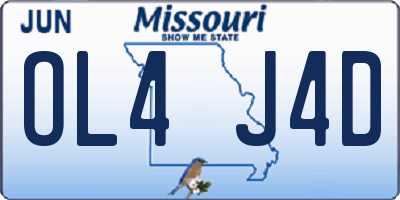 MO license plate OL4J4D
