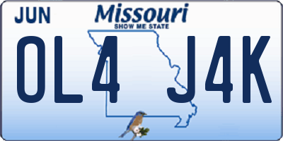 MO license plate OL4J4K
