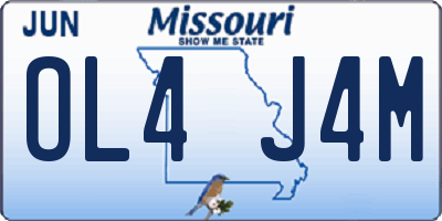 MO license plate OL4J4M