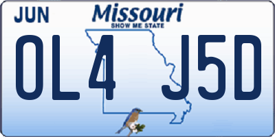 MO license plate OL4J5D