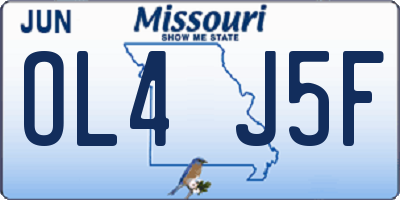 MO license plate OL4J5F