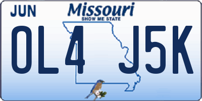 MO license plate OL4J5K