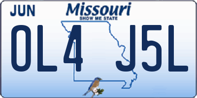 MO license plate OL4J5L