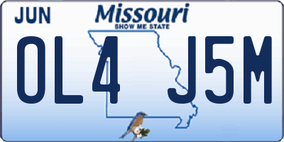MO license plate OL4J5M