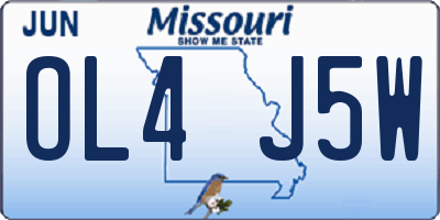 MO license plate OL4J5W