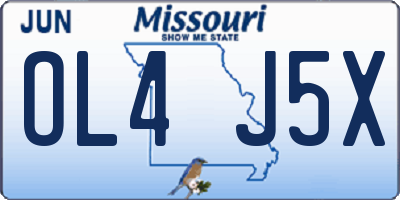 MO license plate OL4J5X