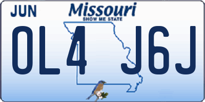 MO license plate OL4J6J