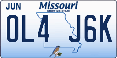 MO license plate OL4J6K