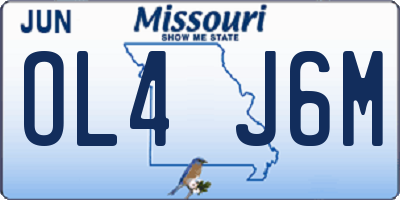 MO license plate OL4J6M