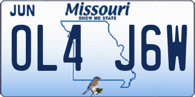 MO license plate OL4J6W