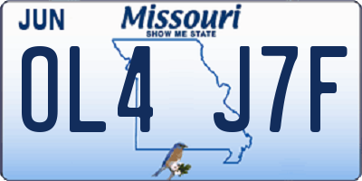 MO license plate OL4J7F