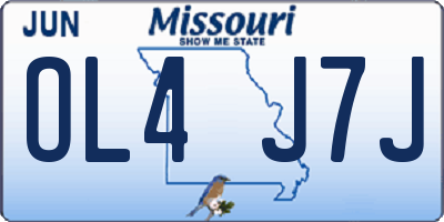 MO license plate OL4J7J