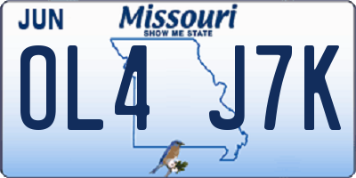 MO license plate OL4J7K
