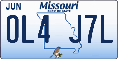 MO license plate OL4J7L