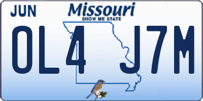 MO license plate OL4J7M