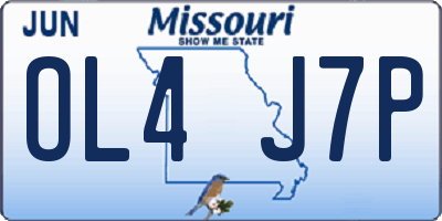 MO license plate OL4J7P