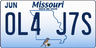 MO license plate OL4J7S