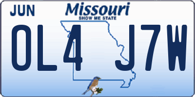 MO license plate OL4J7W