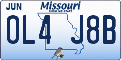 MO license plate OL4J8B