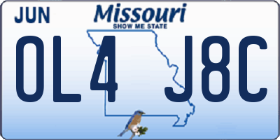 MO license plate OL4J8C