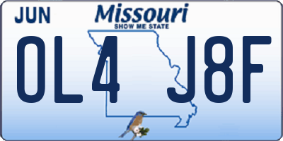 MO license plate OL4J8F