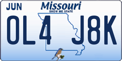 MO license plate OL4J8K