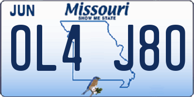 MO license plate OL4J8O