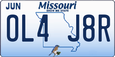 MO license plate OL4J8R