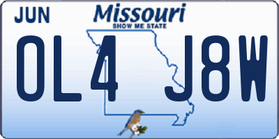 MO license plate OL4J8W