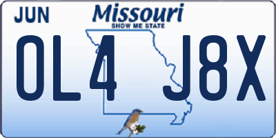 MO license plate OL4J8X