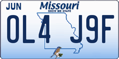 MO license plate OL4J9F